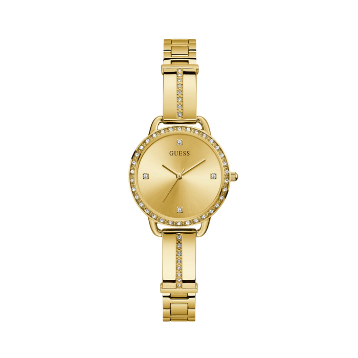 Guess Women Gold Tone Crystal Analog Watch GW0022L2 - Gold