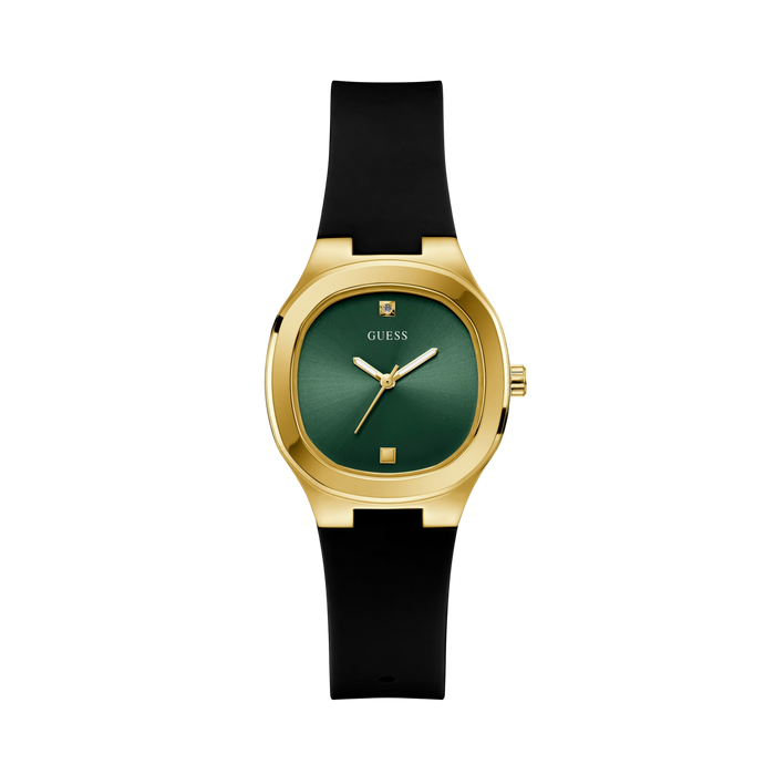 Guess Women Two Tone Silicon Analog Watch - Black