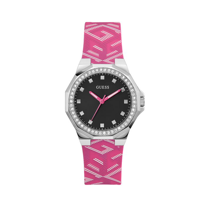 Guess Women Pink Silver Tone Analog Watch GW0598L1 - Pink Silver