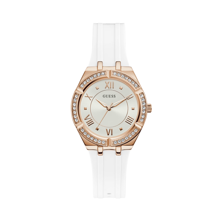 Guess Women Rose Gold Tone and White Analog Watch - White Multi