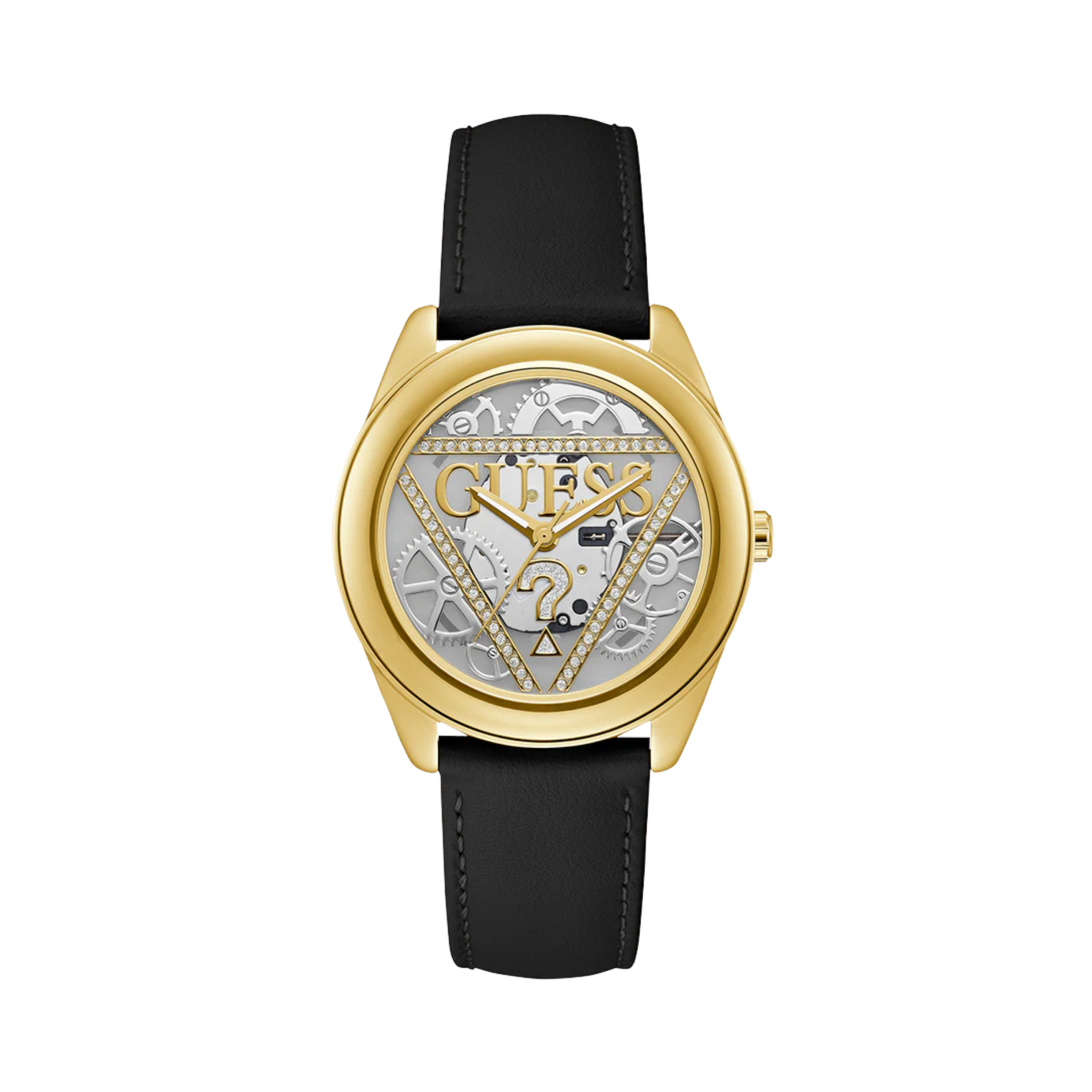 Guess Women Black Gold Tone Analog Watch U1439L1M - Black Gold