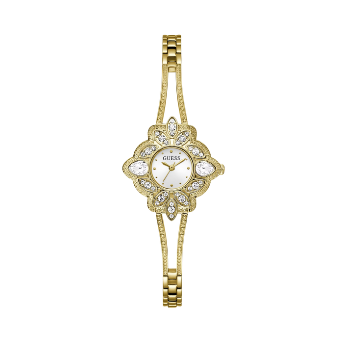 Guess Women Gold Tone Flower Analog Watch - Gold