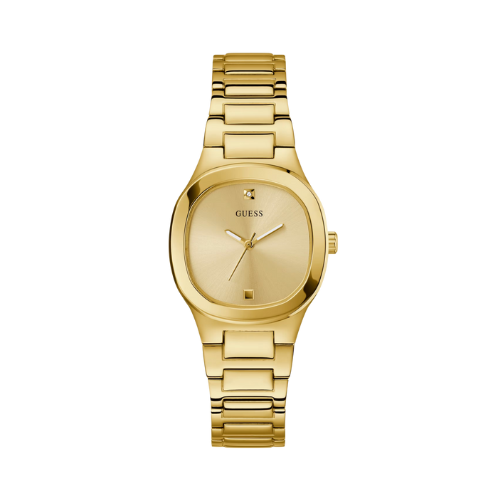 Guess Women Gold Tone Studded Analog Watch - Gold