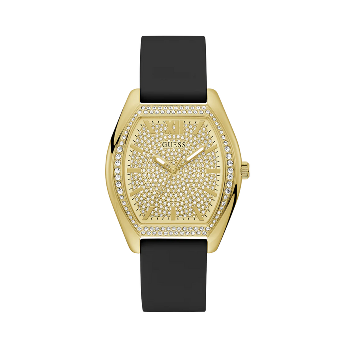 Guess Women Black Gold Tone Analog Watch U1407L1M - Black Gold
