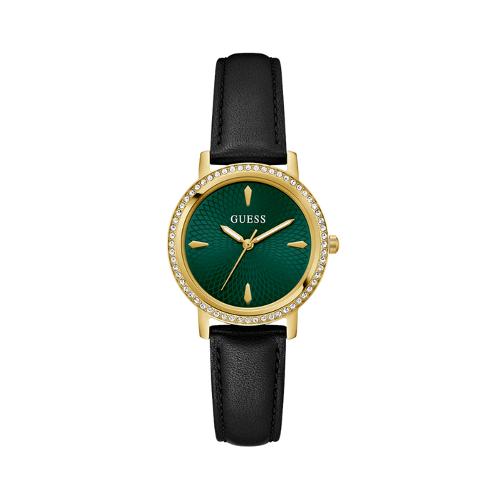 Guess Women Black Gold Tone Analog Watch U1460L2M - Black Gold