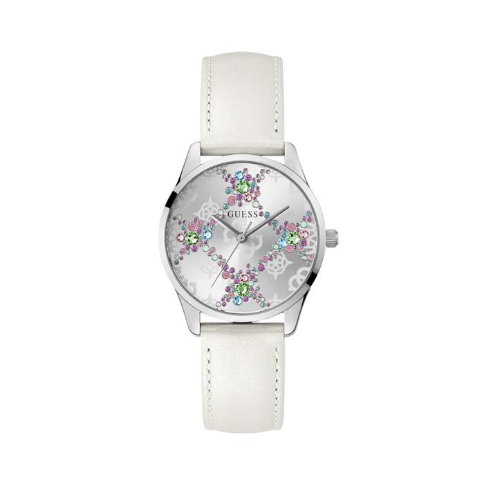 Guess Women White Silver Tone Analog Watch GW0837L1 - White Silver
