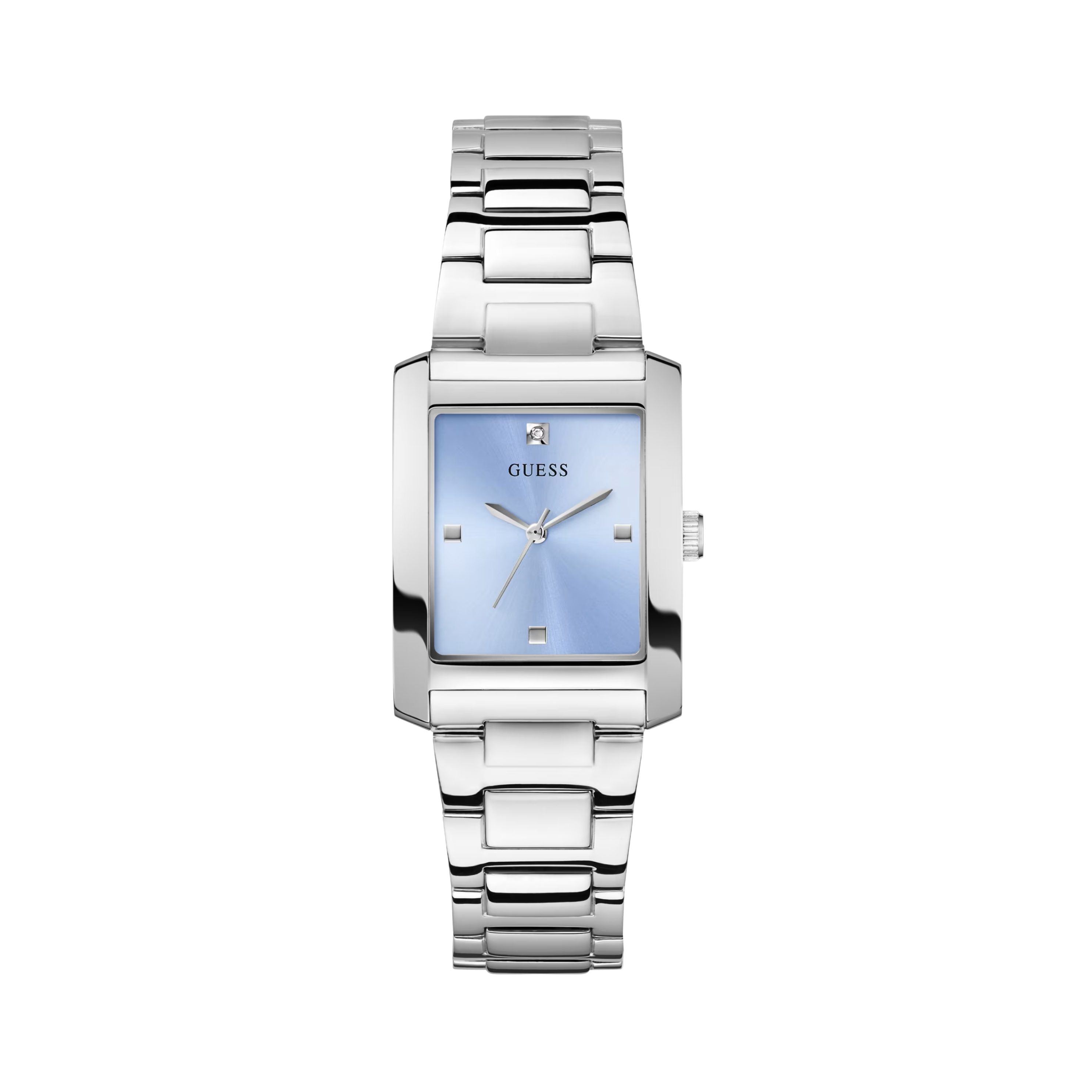 Guess Women Silver Tone Analog Watch - Silver Blue