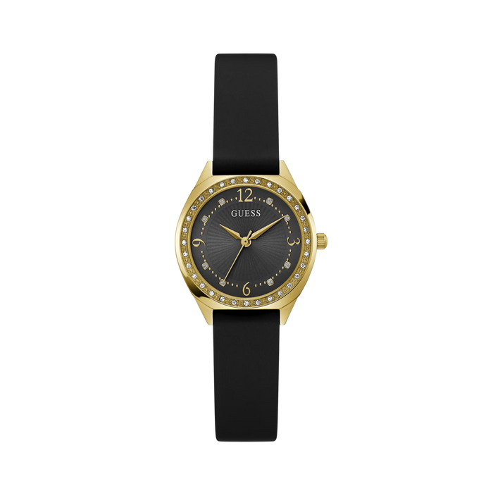 Guess Women Gold Tone and Black Analog Watch - Gold