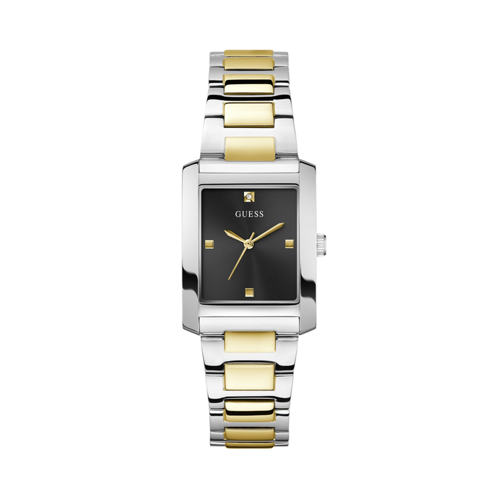 Guess Women Multi Tone and Black Square Analog Watch - Silver Black