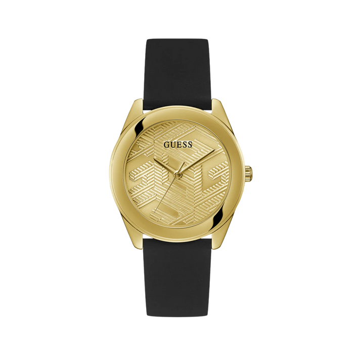 Guess Women Black Gold Tone Analog Watch - Black Gold