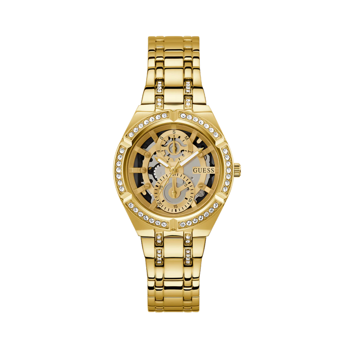 Guess Women Gold Tone Multi Function Watch - Gold