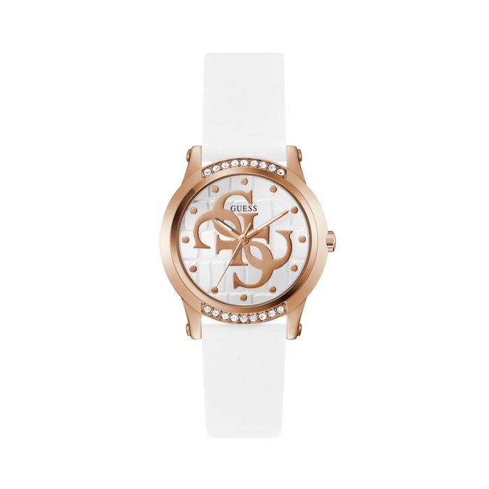 Guess Women White Rose Gold Tone Analog Watch GW0860L4 - White Rose Gold
