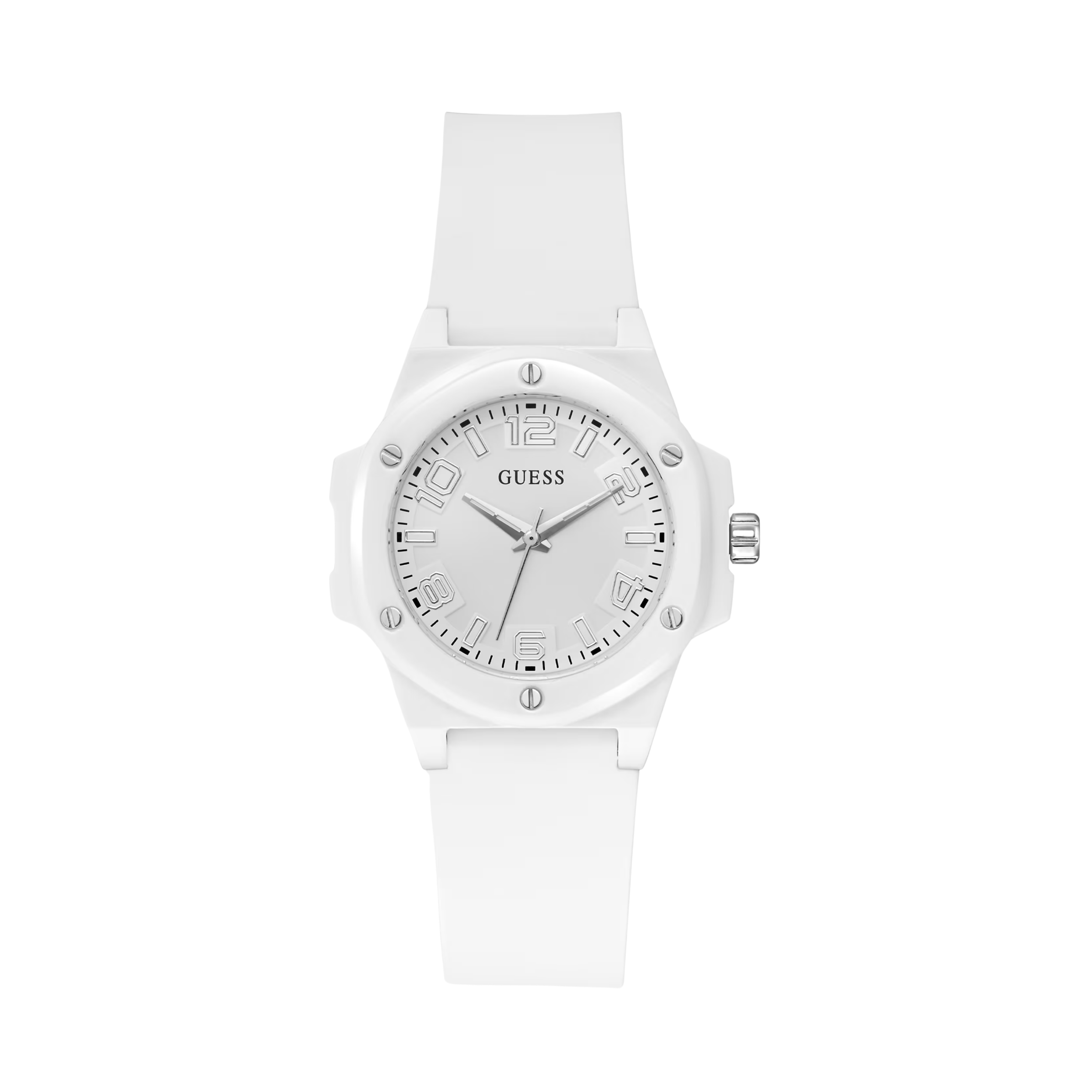 Guess Women White Analog Silicon Watch - White Multi