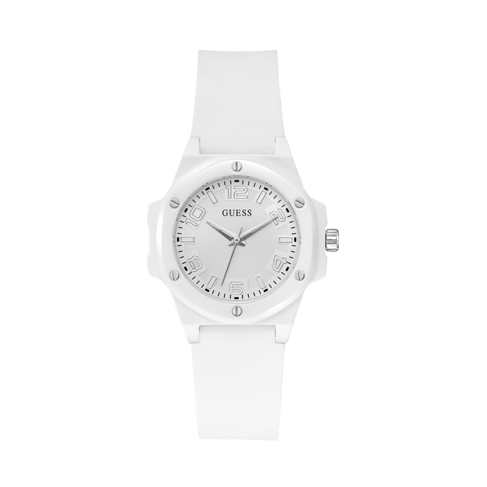 Guess Women White Analog Silicon Watch - White Multi