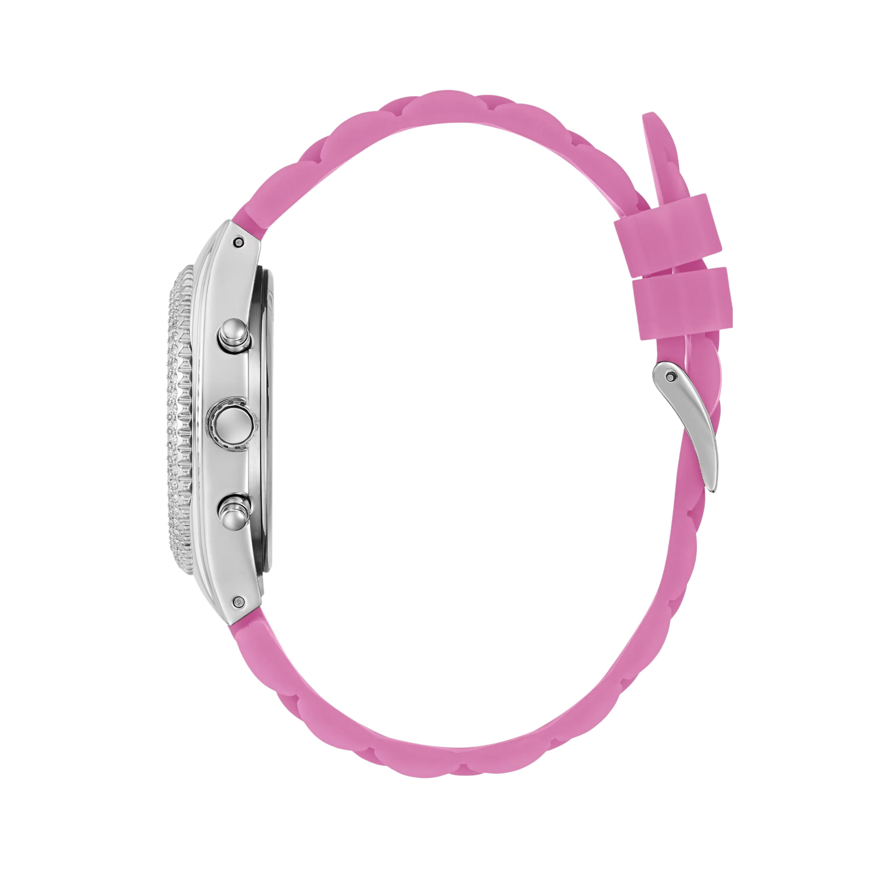 Guess Women Pink and Silver Tone Multifunction Watch - Silver