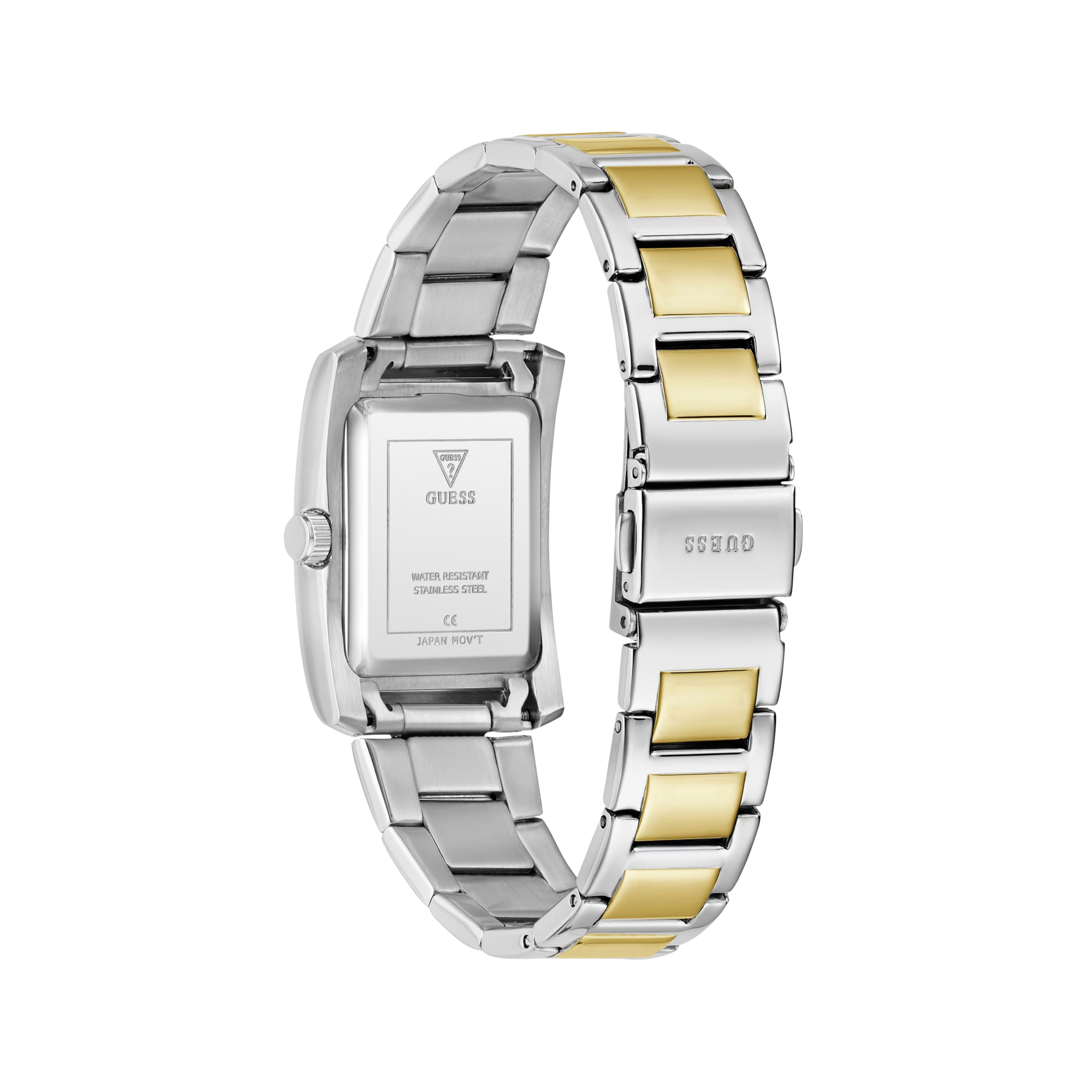 Guess Women Multi Tone and Black Square Analog Watch - Silver Black