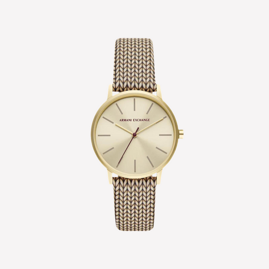 Armani Exchange Women Leather Strap Watch - Pattern