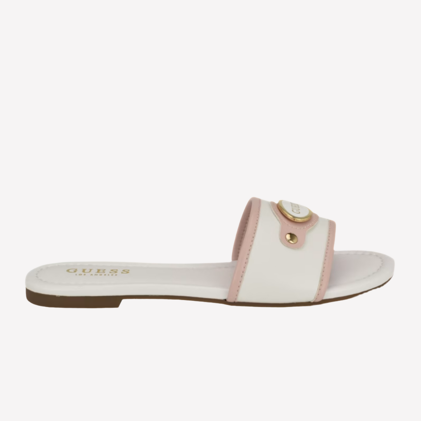 Guess Women Lyndon Logo Slides - White Pink