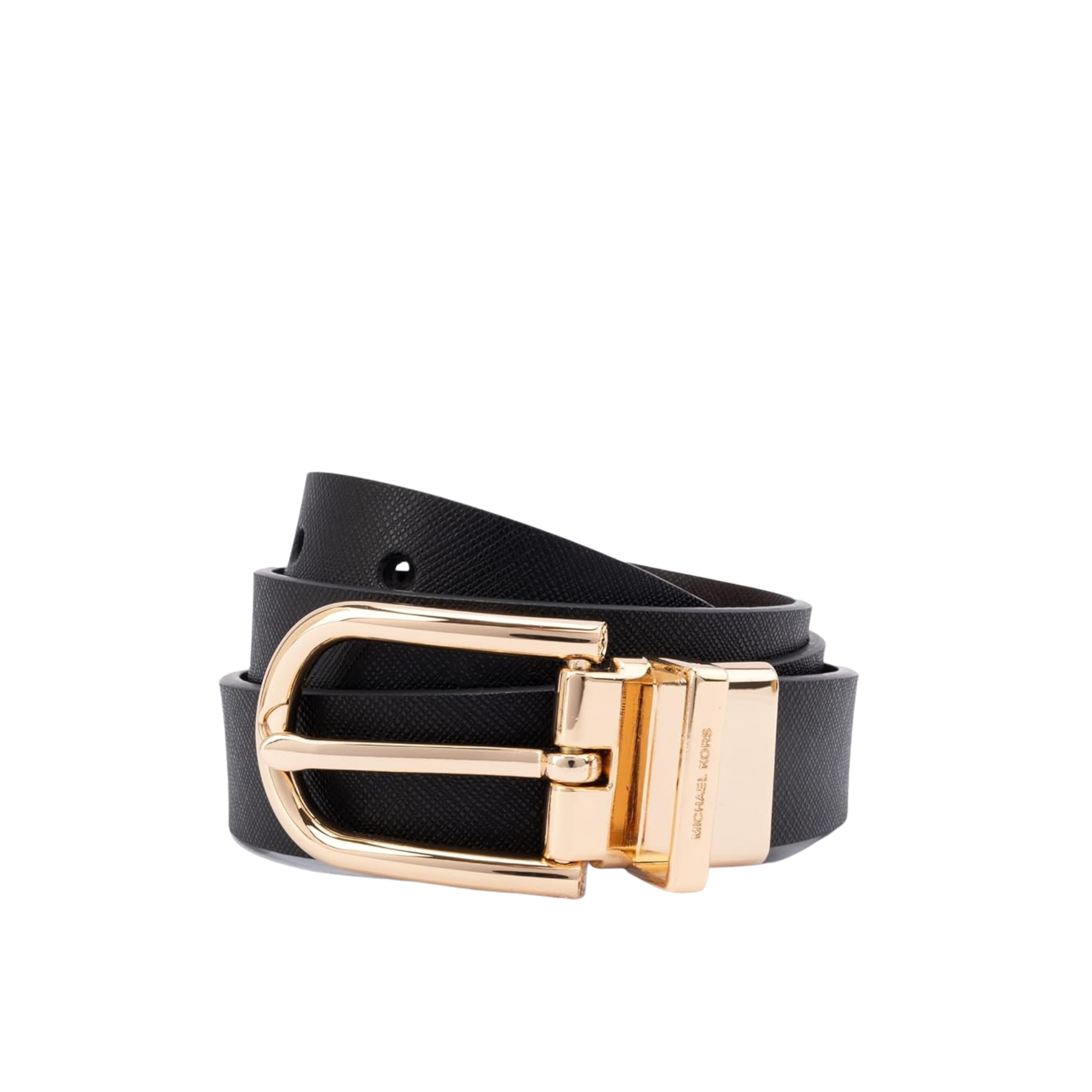 Michael Kors Women 1 Inch Reversible To Saffiano Leather Belt - Black Brown