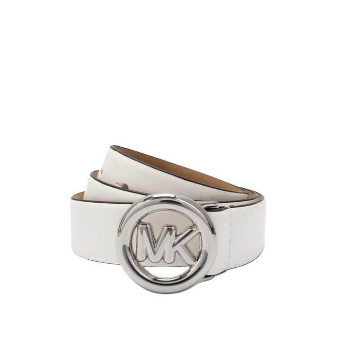 Michael Kors Women Non Reversible Leather Belt - Optic White
