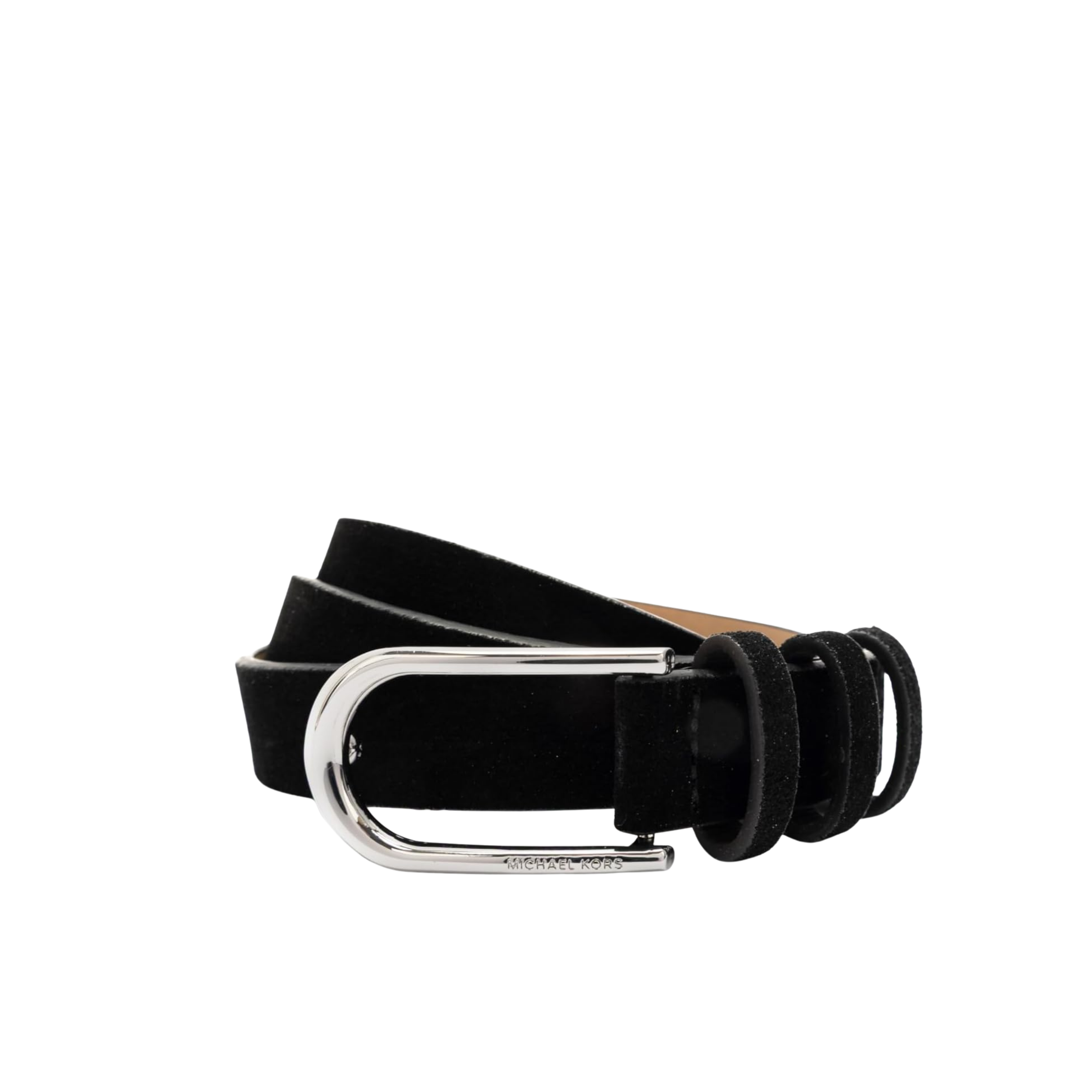 Michael Kors Women 20mm Non Reversible Leather Suede Belt - Black