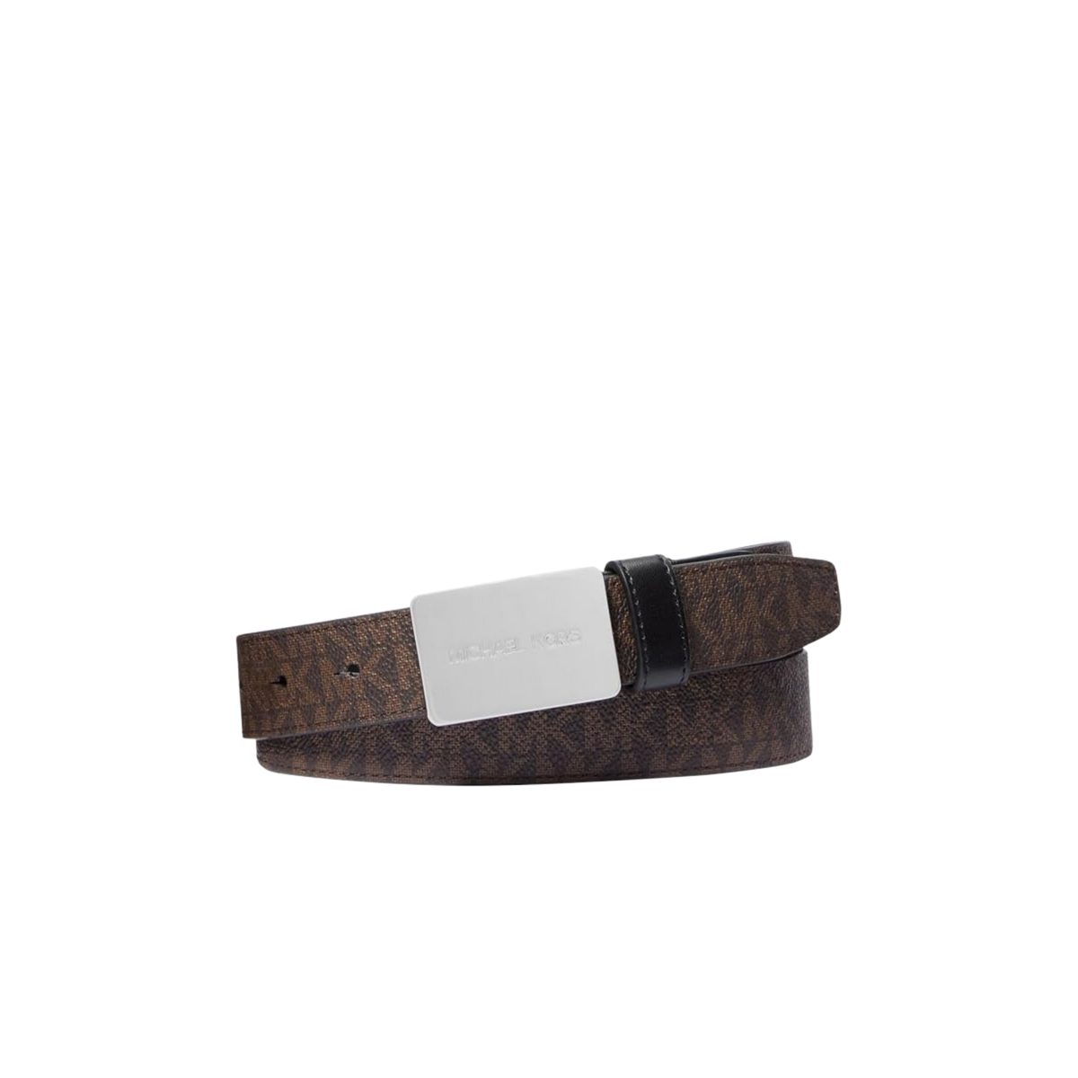 Michael Kors Men 31 MM Mk Plaque Belt - Brown Black