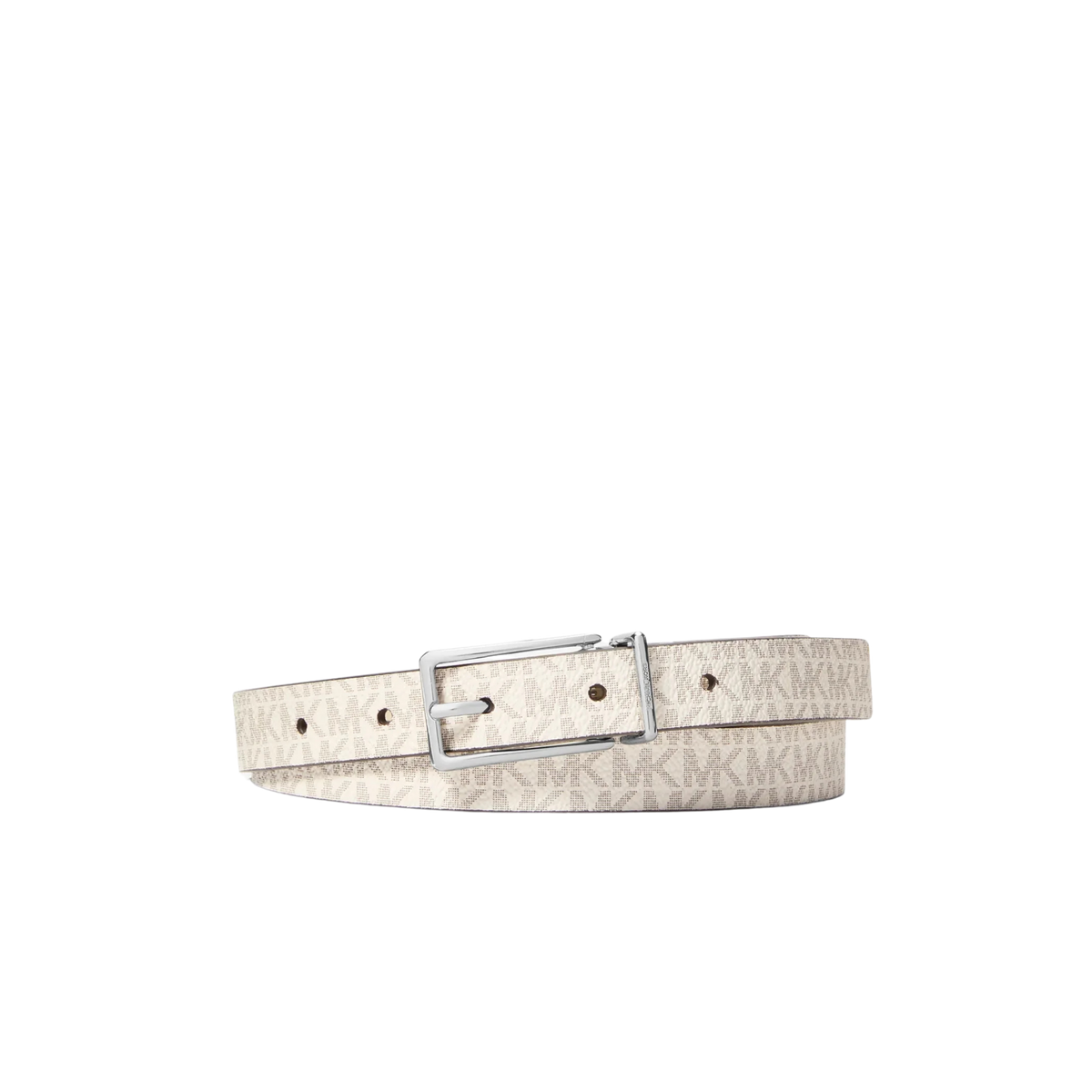 Michael Kors Women Reversible Signature Logo And Leather Belt - Vanilla