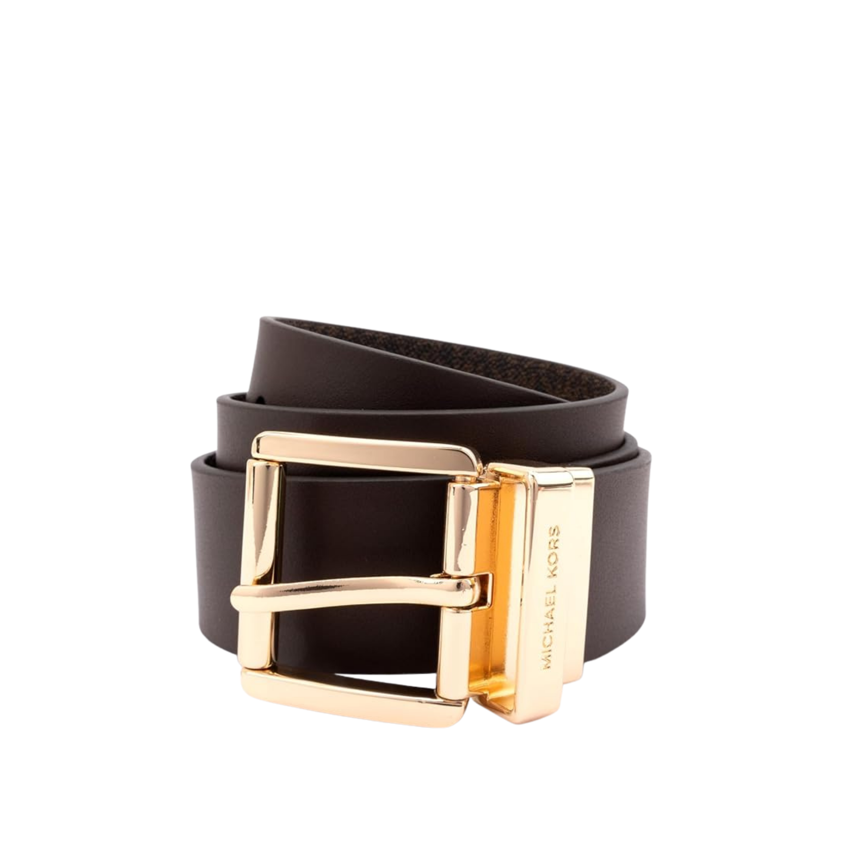 Michael Kors Women 1.5 Inch Leather Reversible Belt - Chocolate Brown