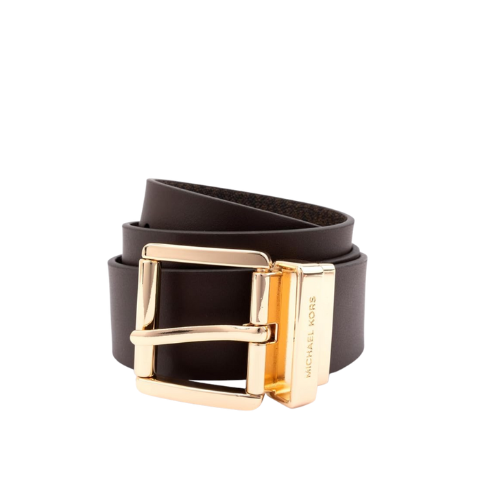 Michael Kors Women 1.5 Inch Leather Reversible Belt - Chocolate Brown