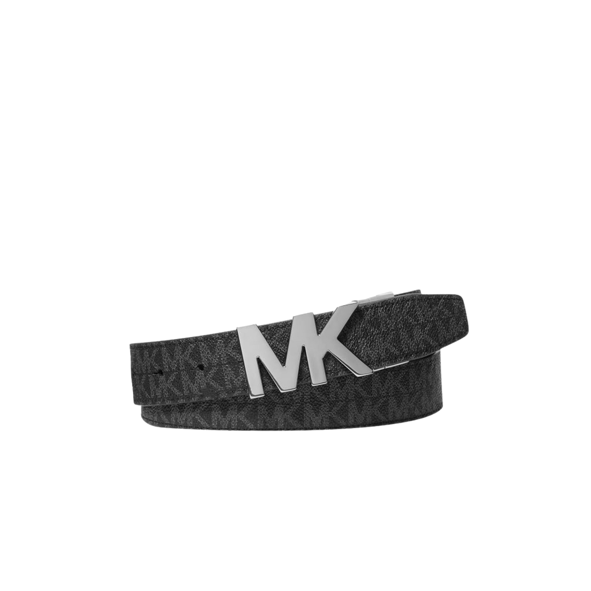 Michael Kors Men Reversible Signature Logo Buckle Belt - Black Silver
