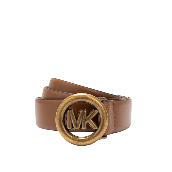 Michael Kors Women Non Reversible Leather Belt - Luggage Ant Gold