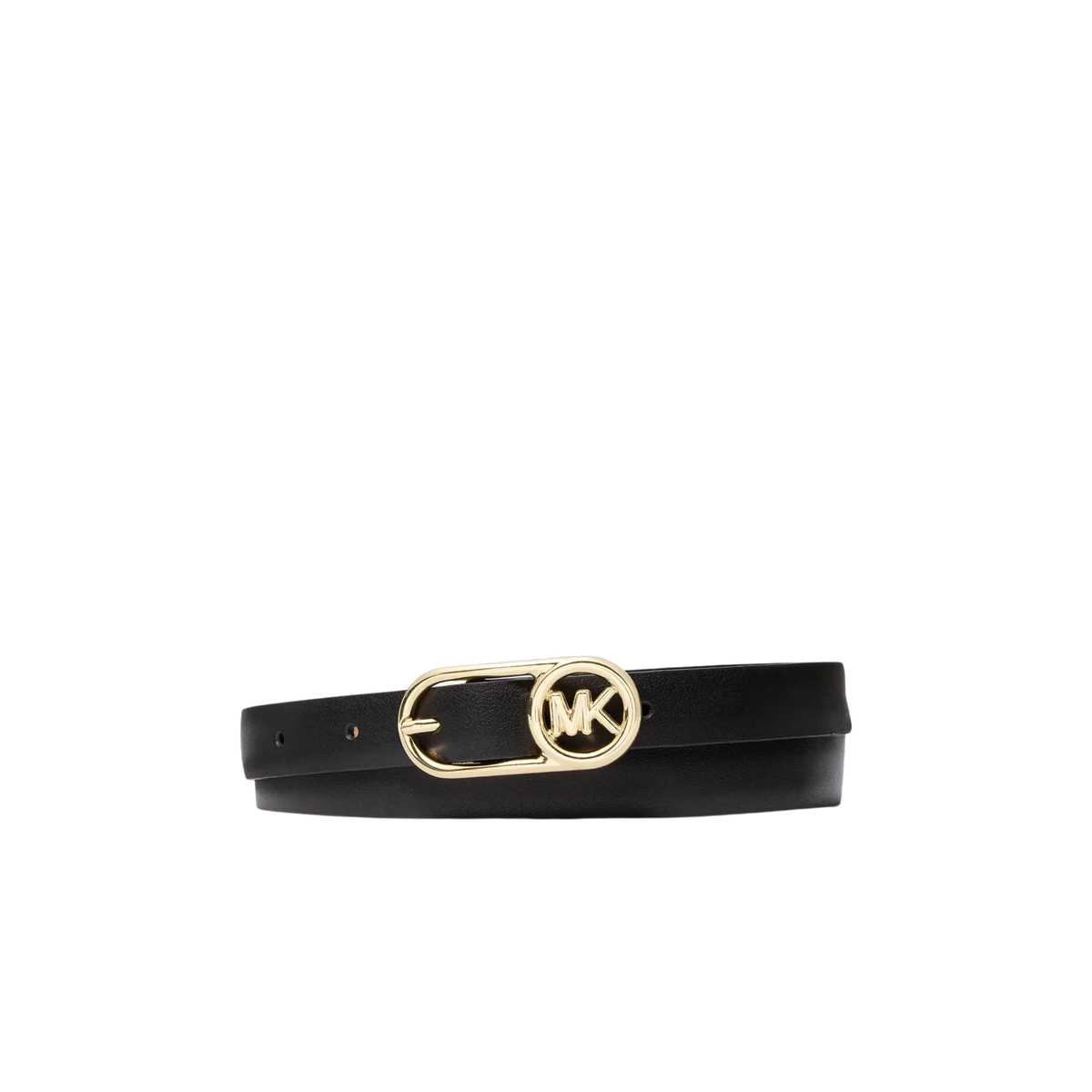 Michael Kors Women Logo Buckle Leather Belt - Black