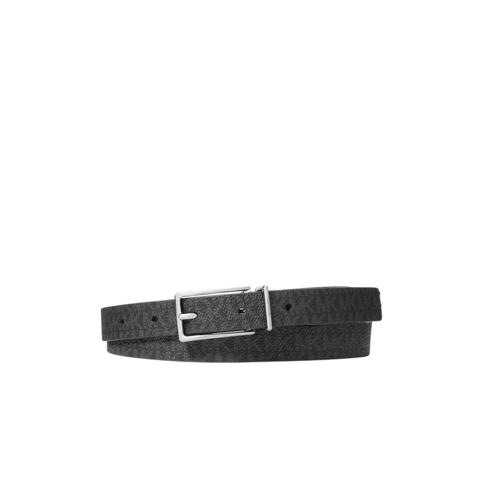 Michael Kors Women Reversible Signature Logo And Leather Belt - Black