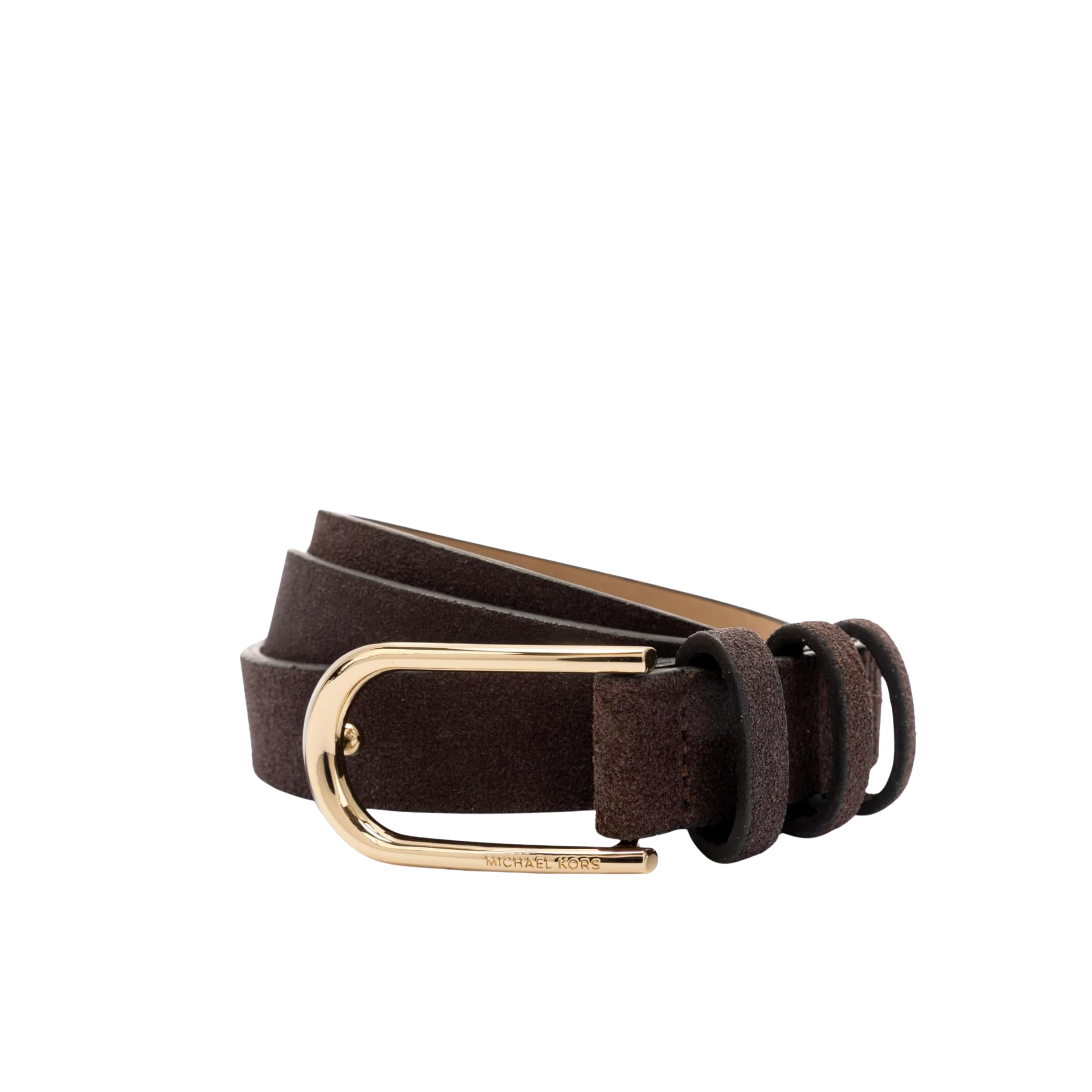 Michael Kors Women 20mm Non Reversible Leather Suede Belt - Chocolate