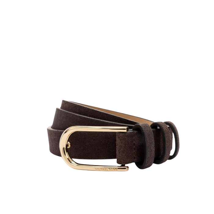 Michael Kors Women 20mm Non Reversible Leather Suede Belt - Chocolate
