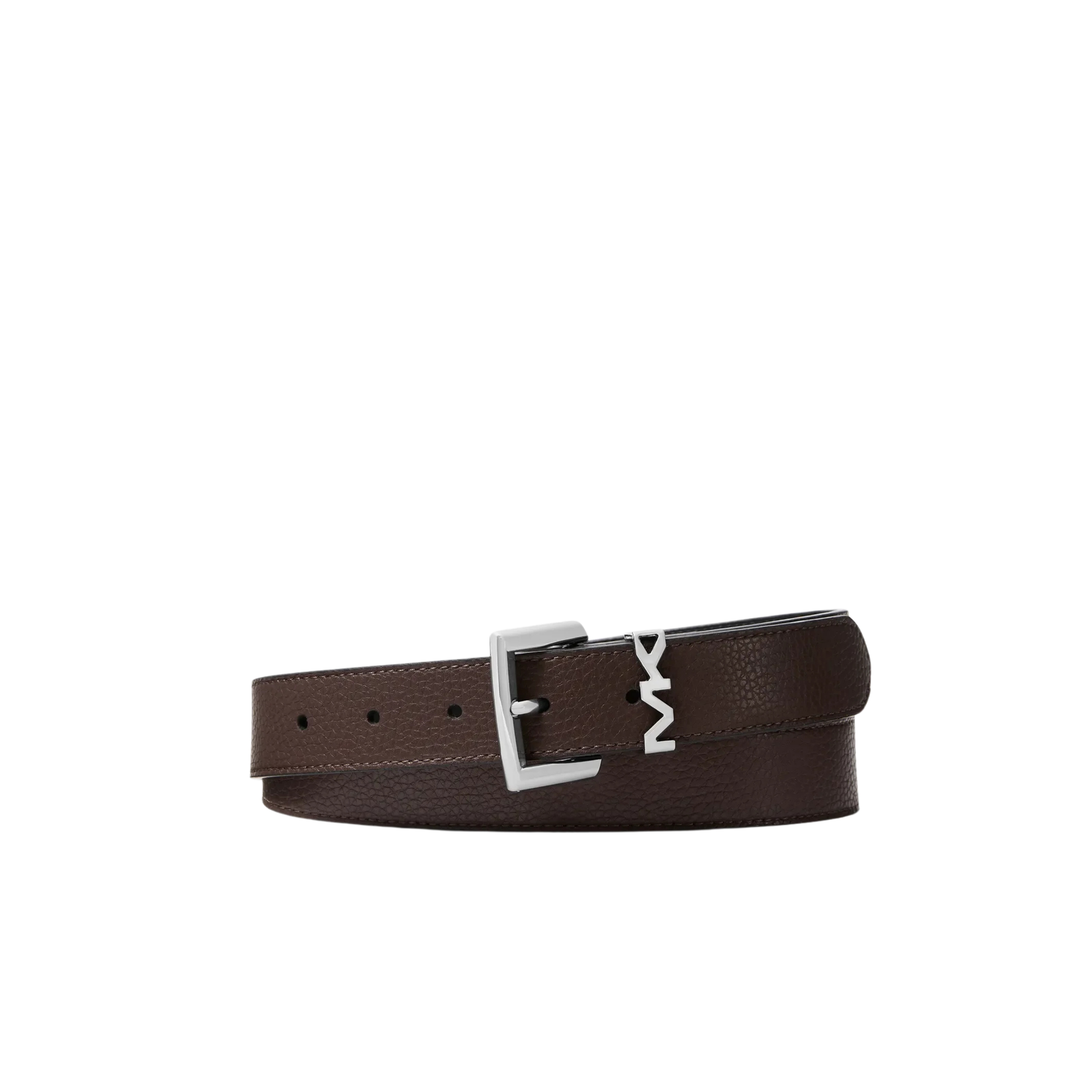 Michael Kors Men Pebbled Leather Belt - Mocha