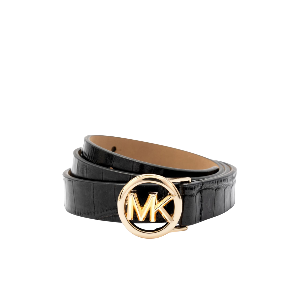 Michael Kors Women 18mm Logo Skinny Belt - Black Gold
