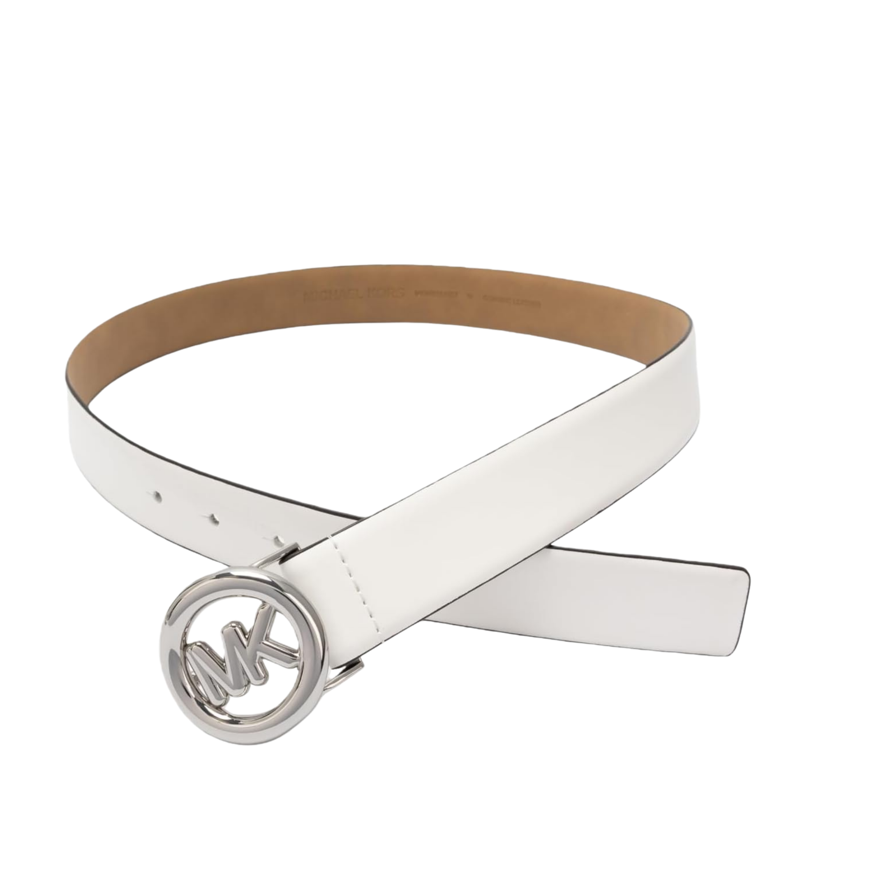 Michael Kors Women Non Reversible Leather Belt - Optic White