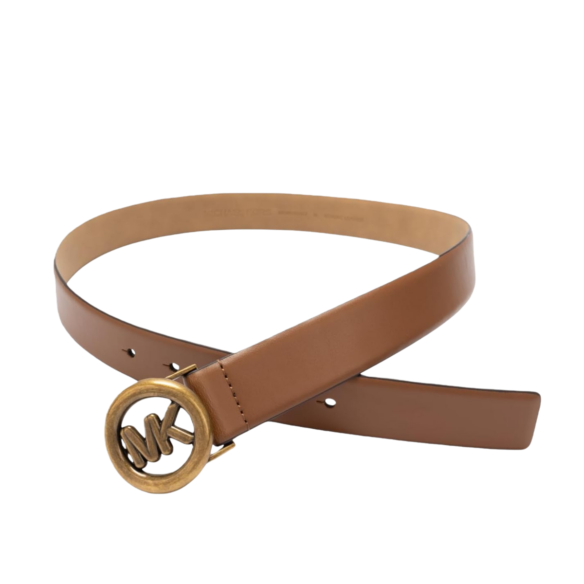 Michael Kors Women Non Reversible Leather Belt - Luggage Ant Gold