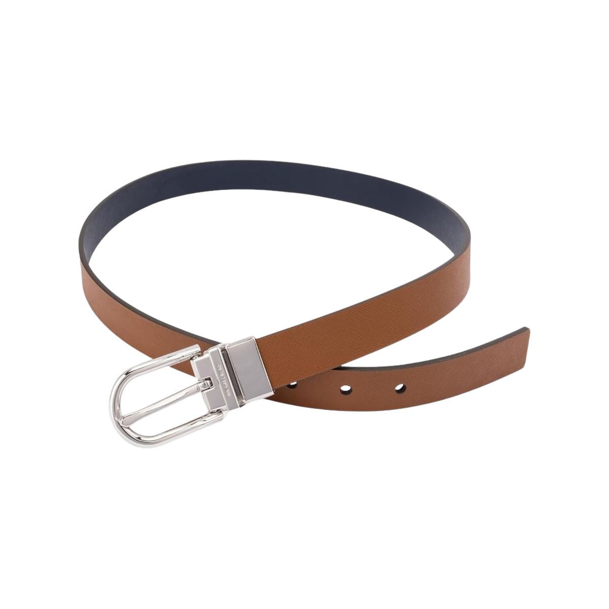 Michael Kors Women 1 Inch Reversible To Saffiano Leather Belt - Brown Navy