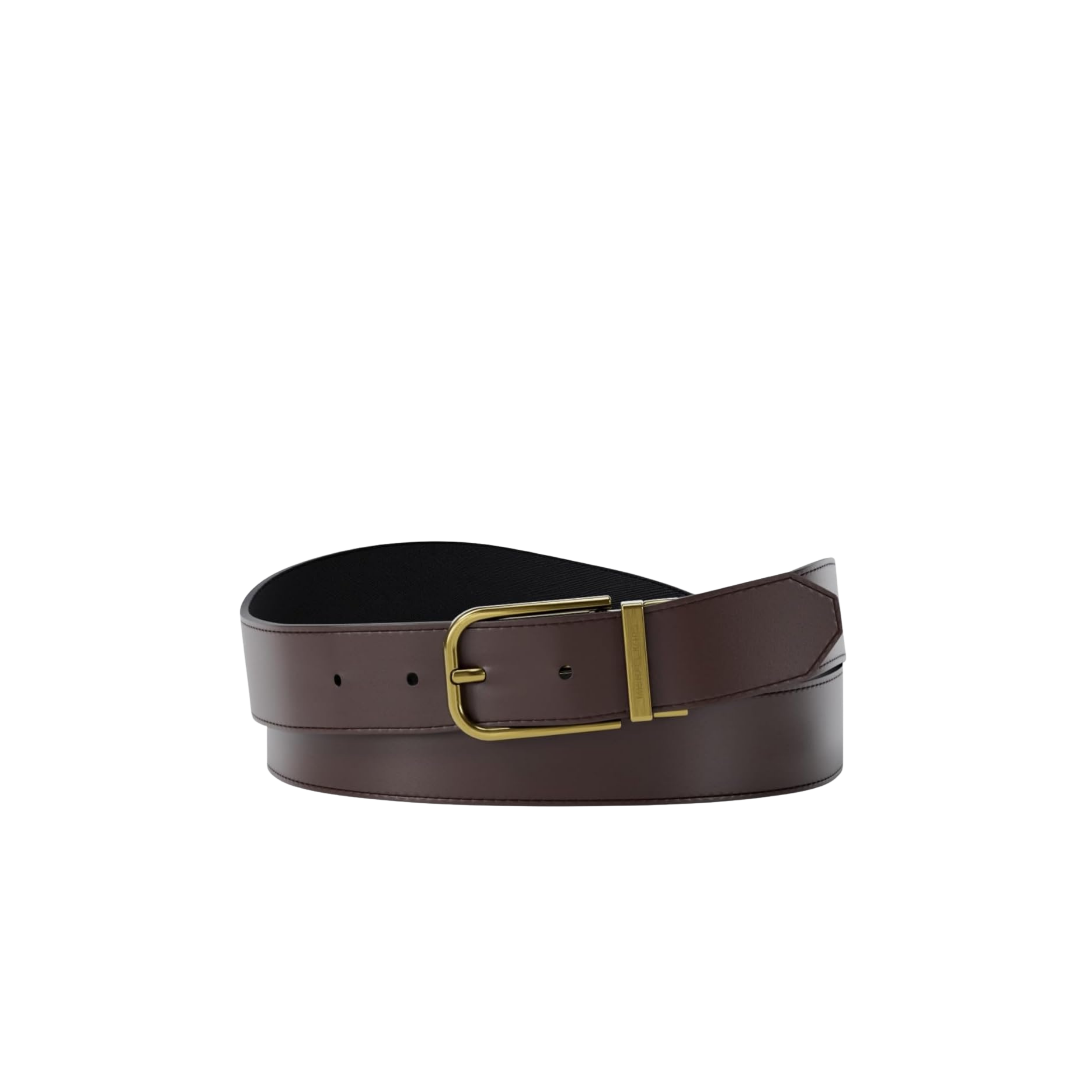 Michael Kors Men Reversible Saffiano Leather Dress Belt - Black Brown Gold