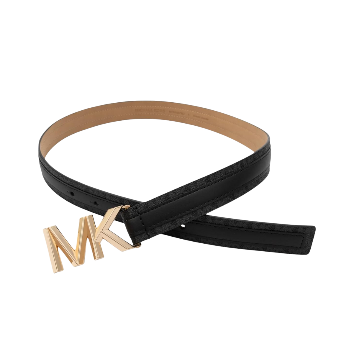 Michael Kors Women 1.1 Inch Logo Leather Belt - Black