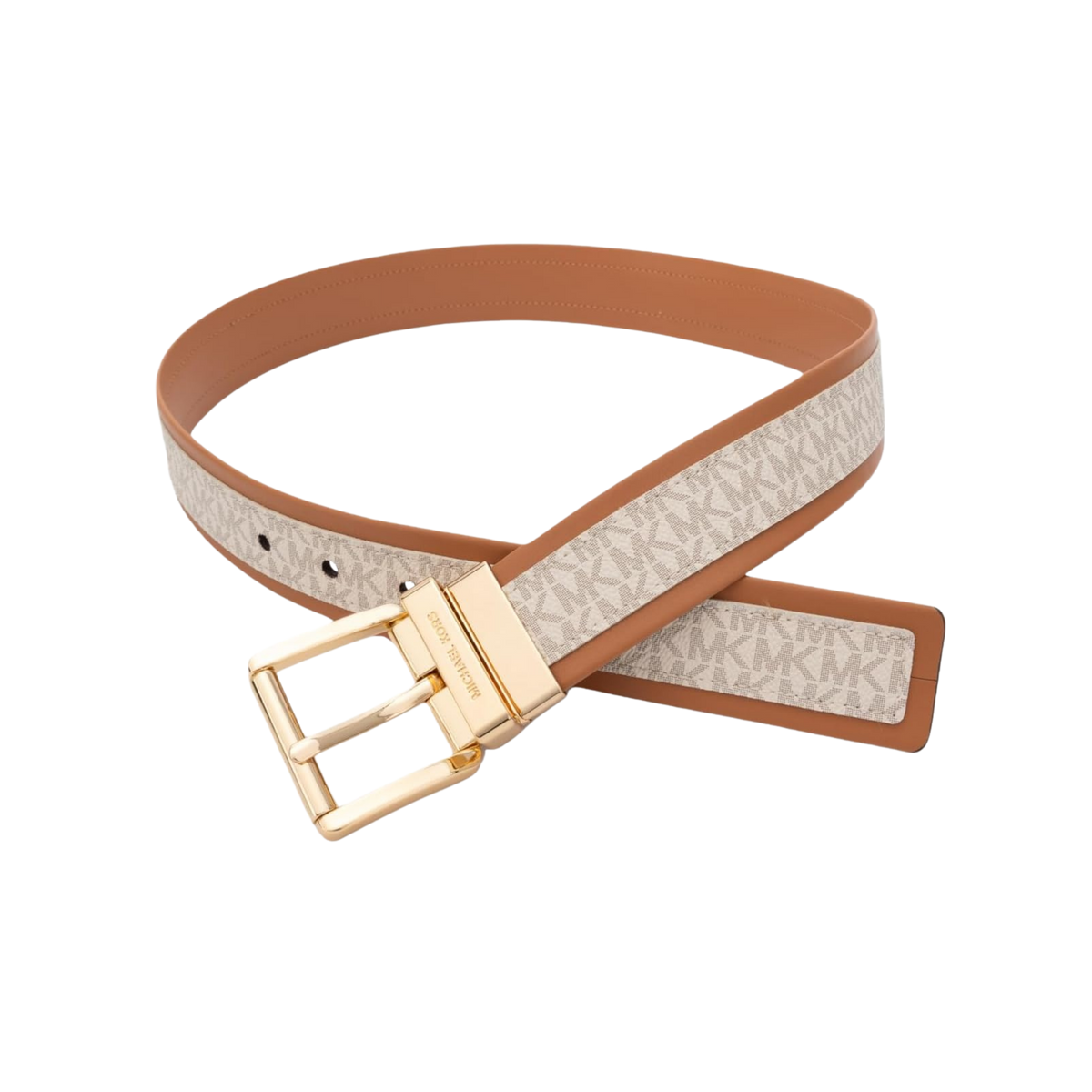 Michael Kors Women 1.5 Inch Reversible Logo Belt - Vanilla
