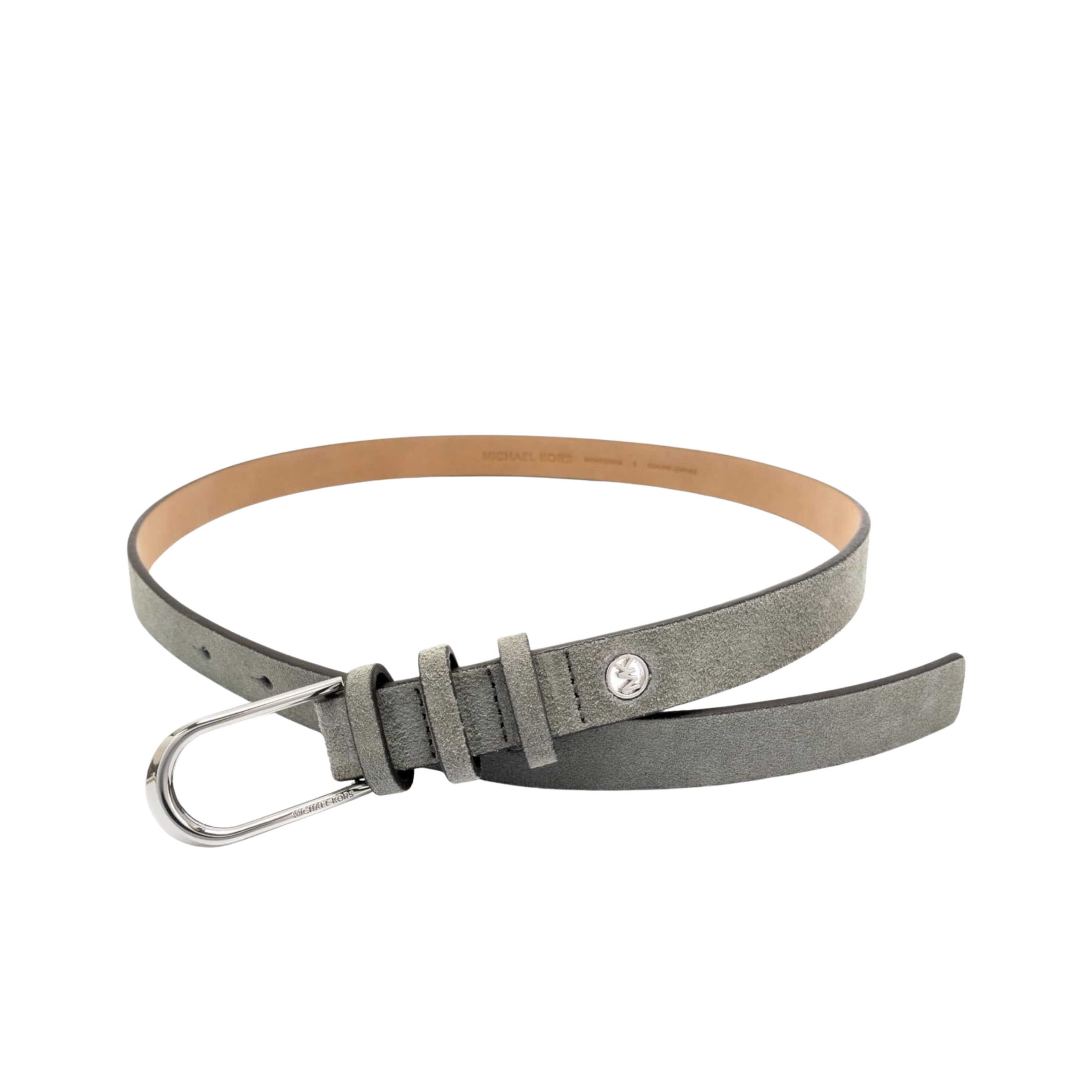 Michael Kors Women 20mm Non Reversible Leather Suede Belt - Storm