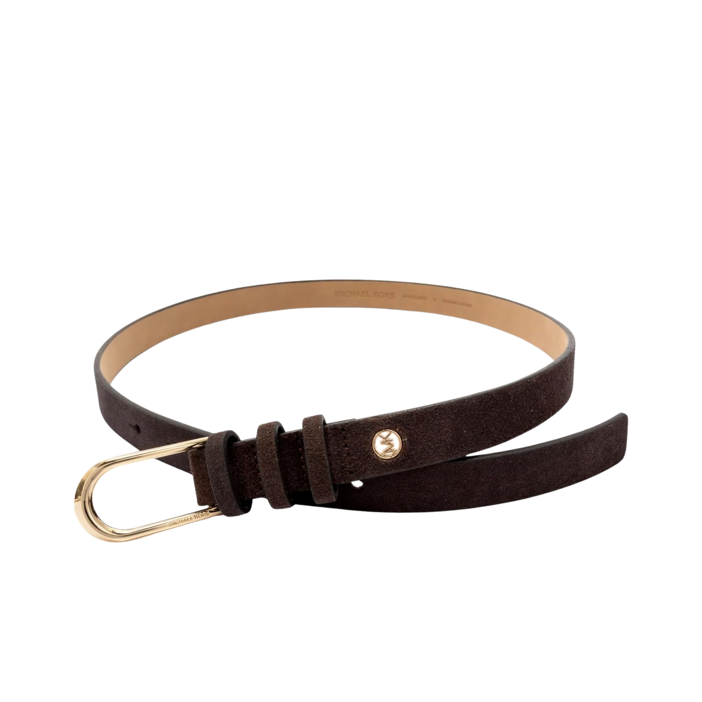 Michael Kors Women 20mm Non Reversible Leather Suede Belt - Chocolate