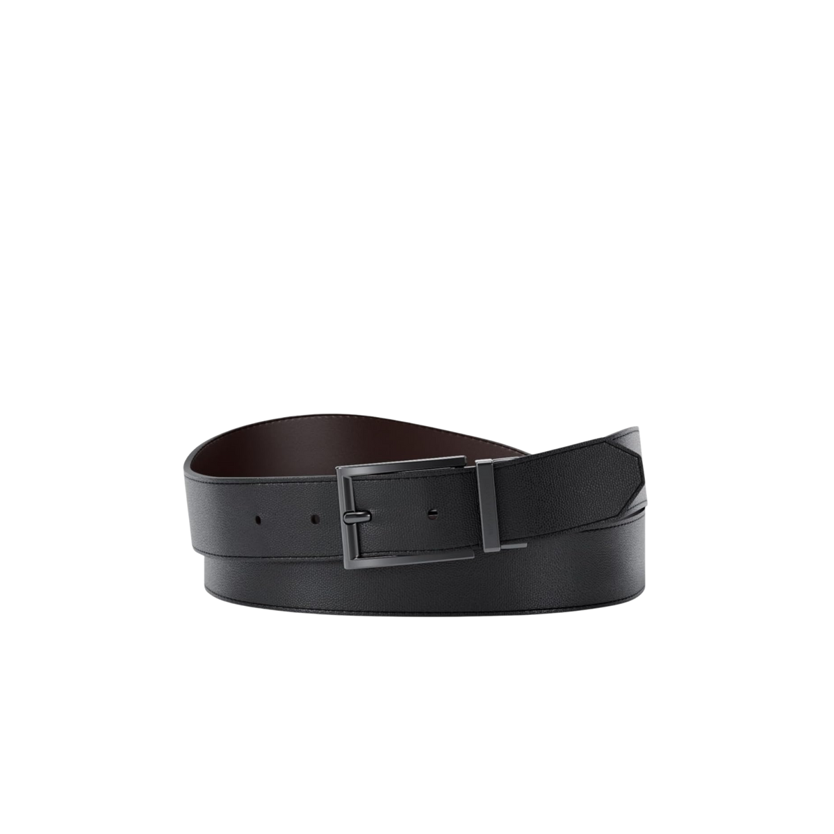 Michael Kors Men Reversible Leather Dress Belt - Luggage Black