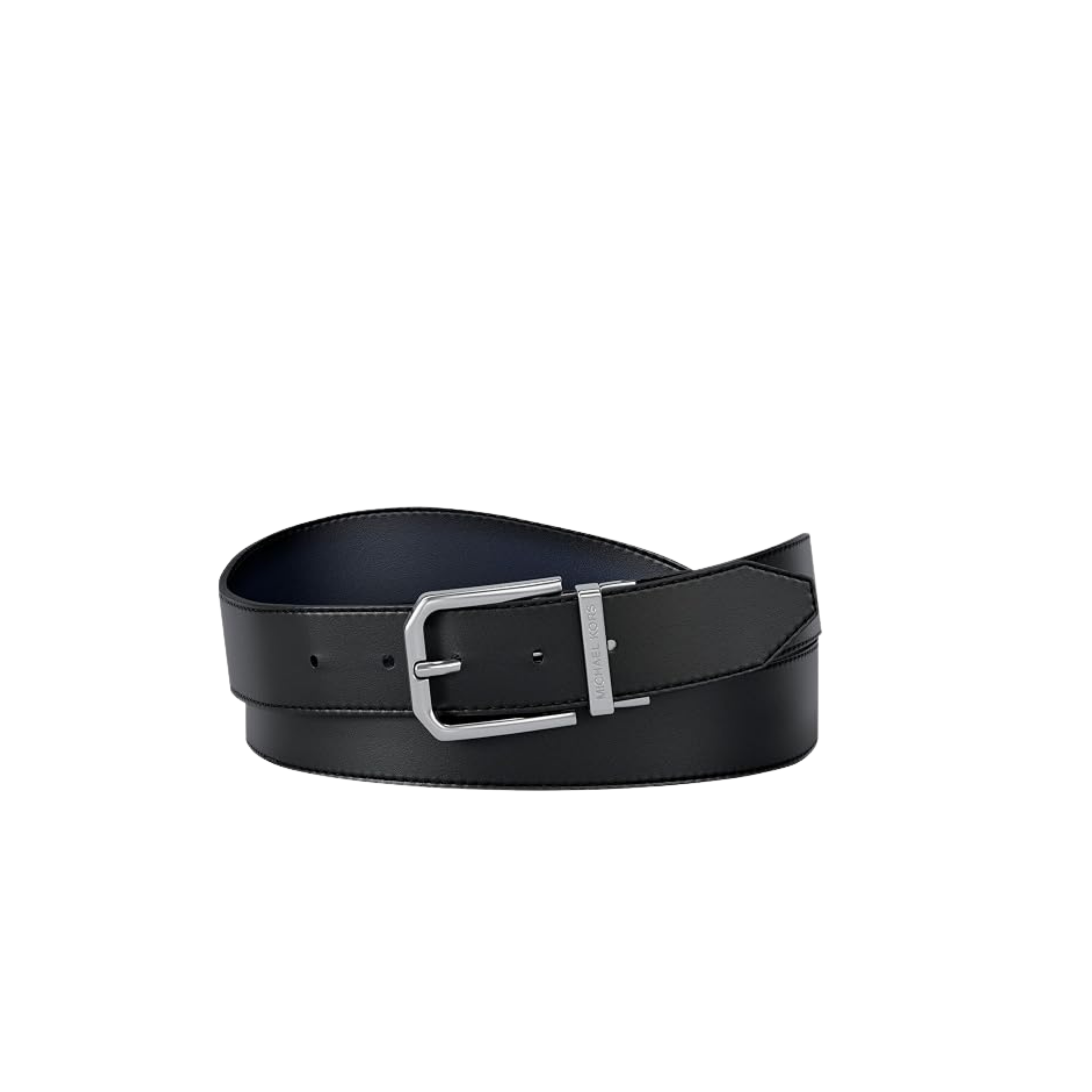 Michael Kors Men 31 MM Reversible Leather Buckle Belt - Navy Black