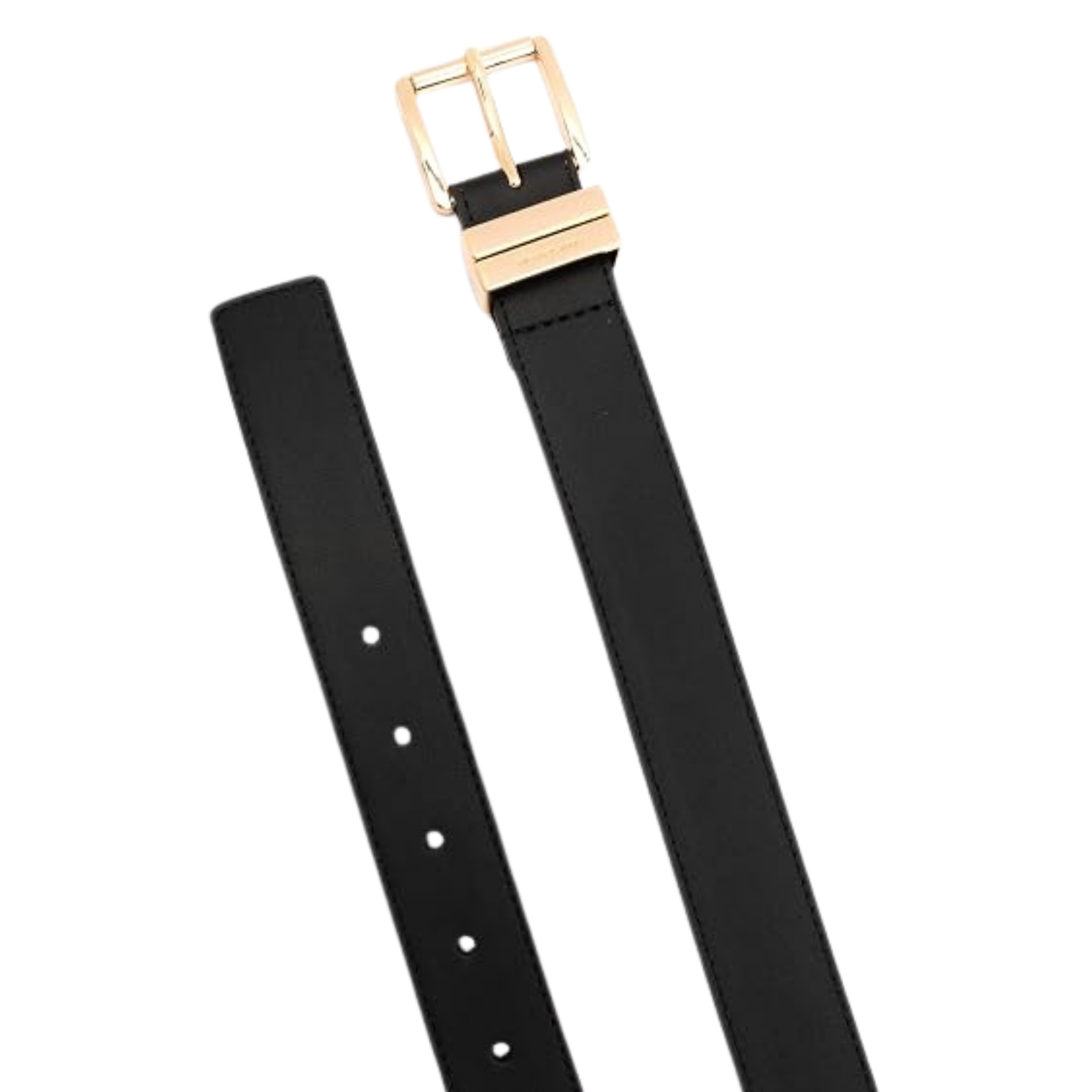 Michael Kors Women 1.25 Inch Leather Belt - Black Gold