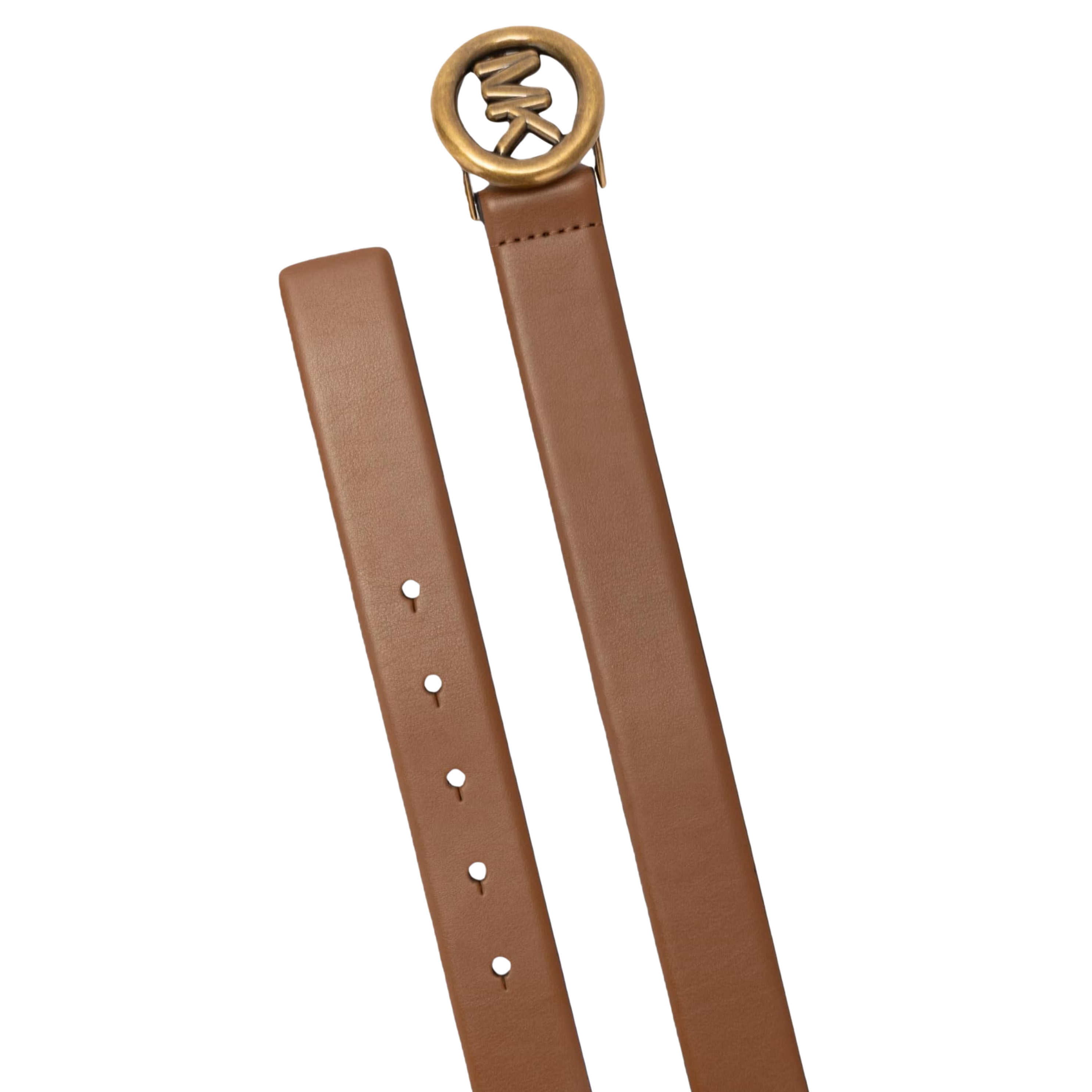 Michael Kors Women Non Reversible Leather Belt - Luggage Ant Gold