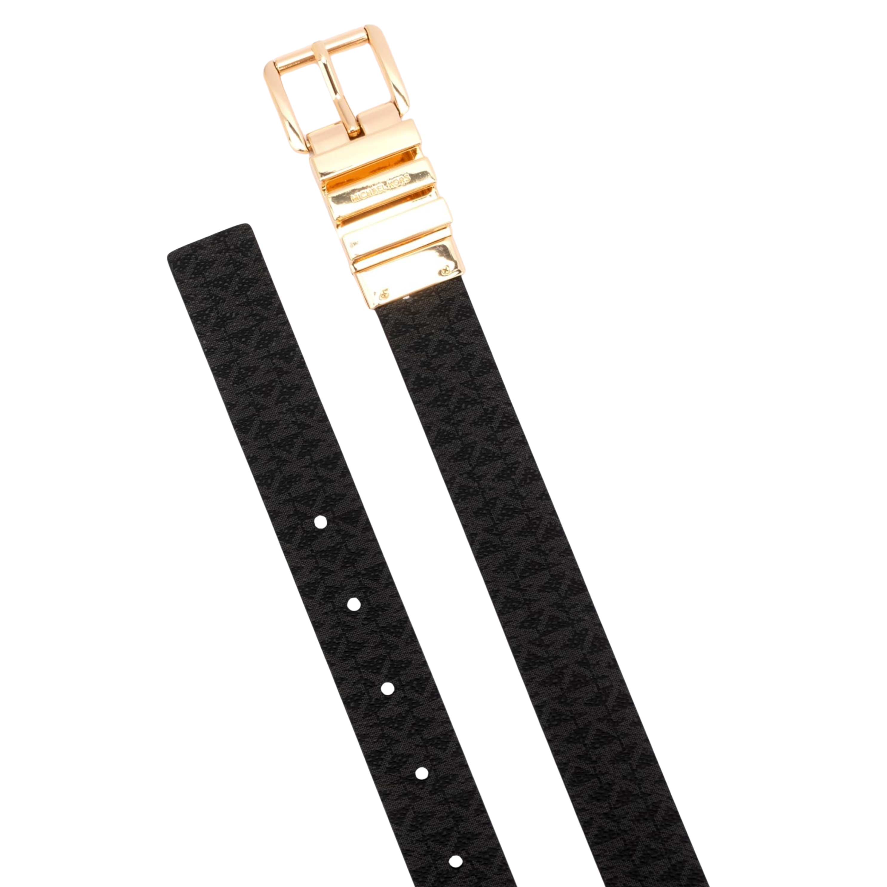 Michael Kors Women 1 Inch Reversible Leather Belt - Black Gold